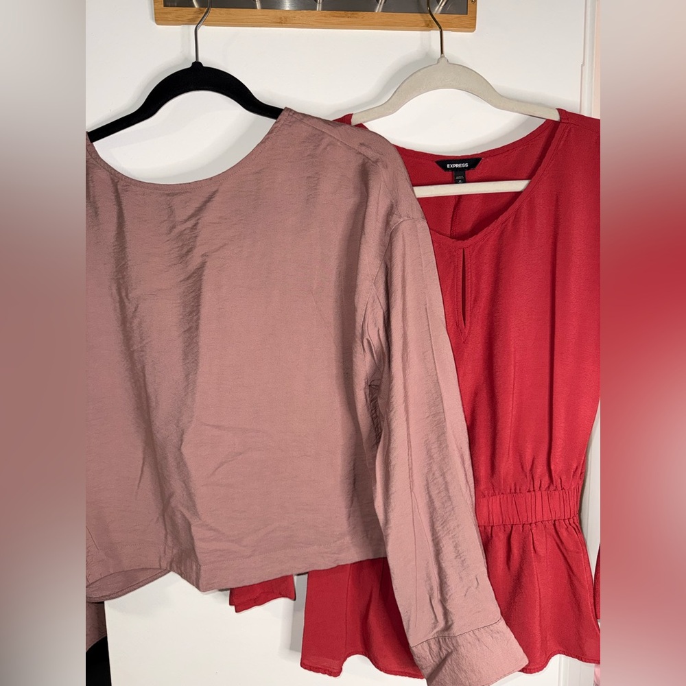 • BUNDLE • Madewell Mauve top and Express Red Top